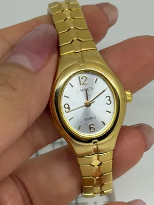 Vintage Carriage by Timex Gold Tone Stretch Bracelet Watch Quartz C6A251 thumbnail 1