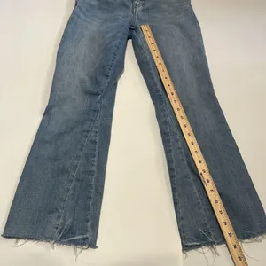 Sz 26 Rivet Detail Belt Out Crop Bootcut in Blue FREE PEOPLE thumbnail 6