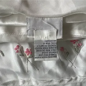 Women’s Pajamagram White Floral Embroidered Mesh Satin Chemise Nightgown Slip L thumbnail 5