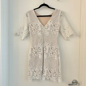 Lulus Sweet Messages White Embroidered Lace Half Sleeve Mini Dress Size S thumbnail 9