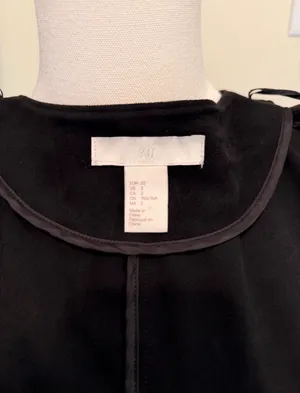 H&M black suede long open front coat thumbnail 7