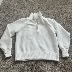 Aerie White Half-Zip Sweatshirt thumbnail 2
