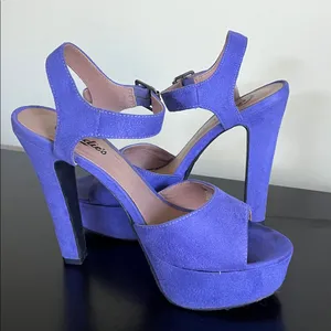 Candie’s Y2K Purple Suede Platform Sandals with Ankle Strap thumbnail 7