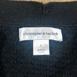 Christopher & Banks Women’s Knitted Black Cardigan Size Large thumbnail 7