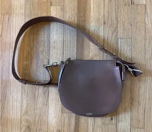 AllSaints brown leather crossbody thumbnail 1