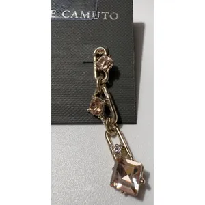 Vince Camuto Gold Tone Champagne Crystal Chain Link Drop Earrings Womens‎ New thumbnail 3
