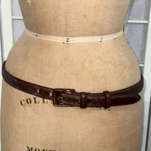 Lauren Ralph Lauren Brown Italian Leather RLR Leather Buckle Belt Womens Medium thumbnail 1