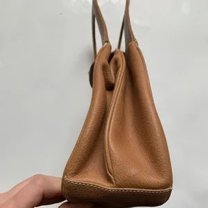 Vintage Authentic Gucci 90’s Leather Bamboo Canvas Shoulder Tan Preppy Classic thumbnail 7