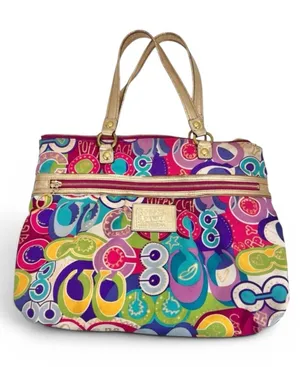 Coach Poppy Limited Edition Pop C Glam Tote Shoulder Bag thumbnail 1