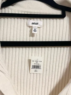 Aerie Gotta Jet! Polo Sweater Cardigan Large NWT thumbnail 6