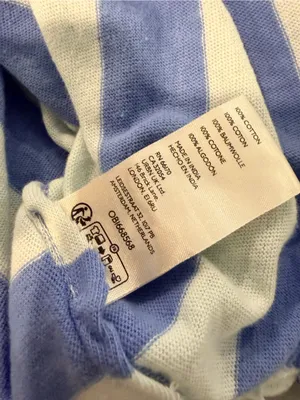 NWOT Free People We The Free Size XS Blue Cream Striped Thermal Knit V Neck Top thumbnail 11