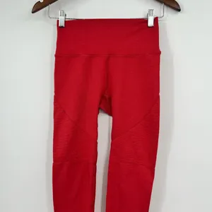 Alphalete Revival R6 Leggings Coral Red Size Small Work Out Gym Athletic pull on thumbnail 4