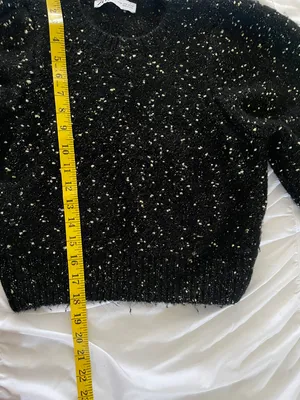 ZARA Metallic Thread Speckled Puffy Sleeve Knit Sweater thumbnail 6