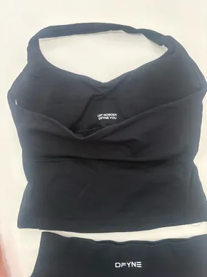 DFYNE set black medium shorts and top new without tags thumbnail 3