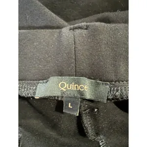 Quince Womens Ultra-Stretch Ponte Straight Leg Pants Black Large 29 Inseam thumbnail 3