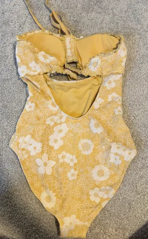 Aerie Floral Yellow Bathing Suit thumbnail 3