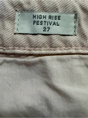 PacSun High Rise Festival Pale Pink Denim Jean Shorts Cotton Pockets Size 27 thumbnail 7