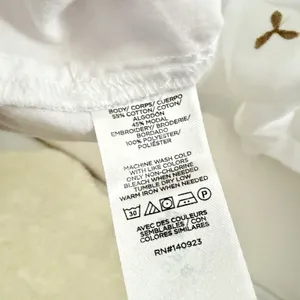LOFT Embroidered Peasant Blouse White Split Neck Beachy Boho Resort XL thumbnail 4