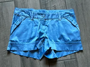 Blue silky shorts thumbnail 1
