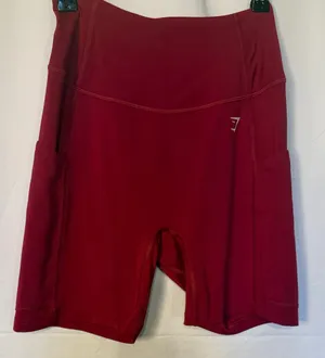 Gymshark Women's Burgundy Gym Shorts thumbnail 1