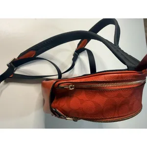 Coach C8604 Mini Court Backpack Canvas Pebble Leather In Signature IM/Miami Red thumbnail 11