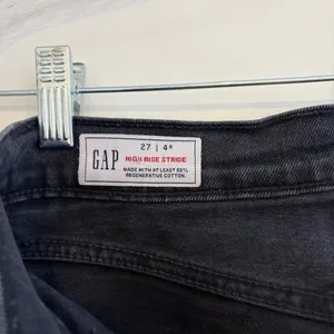 Gap High Rise Stride Black Leg Women's Jeans Black 27W thumbnail 8