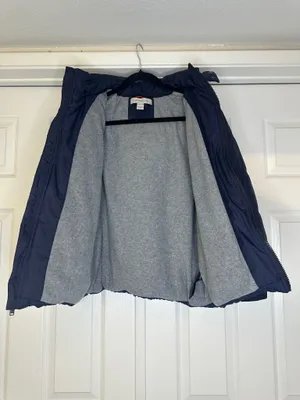 Calvin Klein Navy Blue Puffer Jacket with Hood | Fleece Lined Winter Coat Size L thumbnail 5
