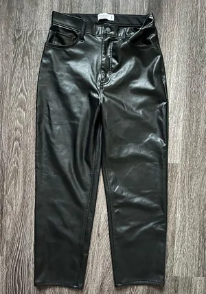 Abercrombie & Fitch Curve Love Vegan Leather Ankle Straight Pant thumbnail 3