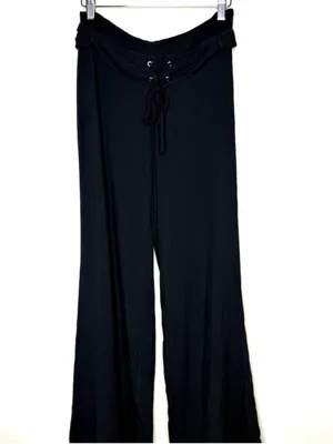 Princess Polly Raymonde Pants 6 Black Minimalist Linen Soft Girl Trendy Chic thumbnail 3
