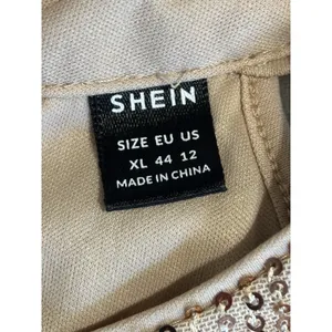 SHEIN Champagne Sequin Halter Sheer Chest Size 12 Back Zip Lined Party thumbnail 4