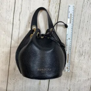 Anna Paola Italian Leather Bucket Drawstring Bag thumbnail 5