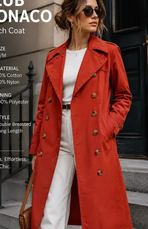 Club Monaco Ohdette Brick Red Long Trench Coat Women’s M Medium MSRP $329 thumbnail 1