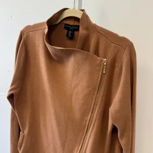 Cynthia Rowley Active Womens XL Camel Brown Asymmetric Zip Front Cardigan Jacket thumbnail 5