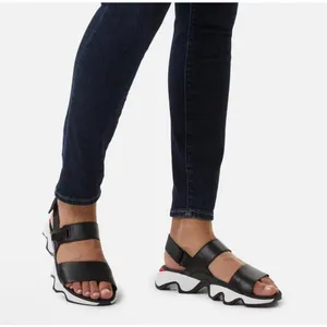 SOREL Kinetic Impact 2 Black Leather Sporty Chunky Strappy Sandals 7.5 thumbnail 2