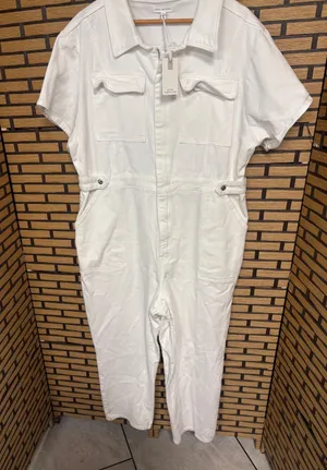 Good American white denim jumpsuit size 6 thumbnail 1
