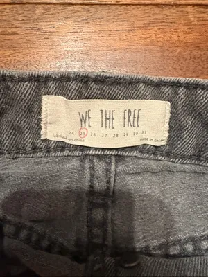 We The Free Washed Gray Distressed Button-Front Mini Skirt thumbnail 2
