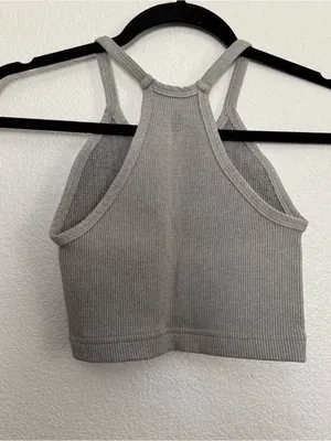 Free People Movement Happiness Runs Crop Tank in Gray XS thumbnail 3