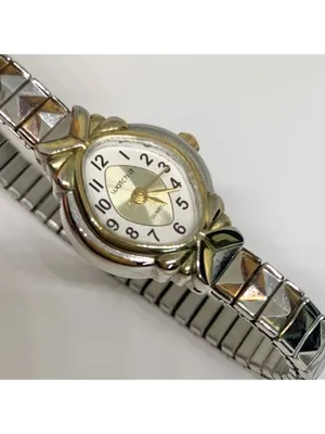 Vintage watch-it women watch silver gold tone 20mm quartz analog 6.5” running thumbnail 2