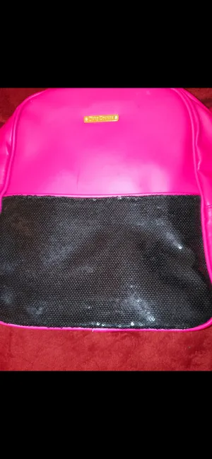 Juicy Couture Hot Pink & Black Faux Leather Backpack Sequence thumbnail 7