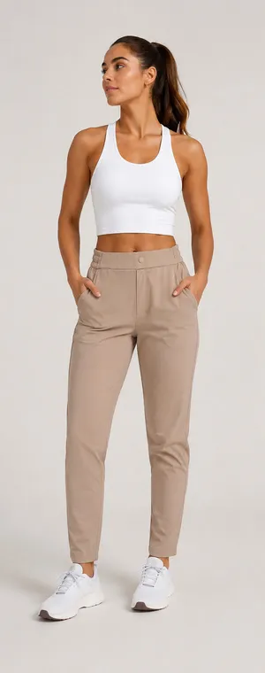 Zyia Active Athletic Pants Casual Khaki Joggers thumbnail 1