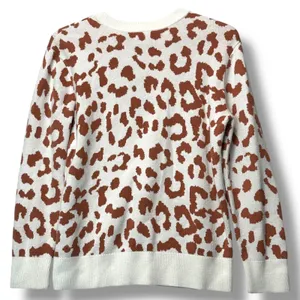 Daily Ritual Womens Medium Leopard Print Crewneck‎ Pullover Sweater Knit Top thumbnail 3