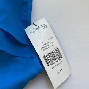 Y2K Miley Cyrus & Max Azria exposed zipper ruffle cami, size M thumbnail 2