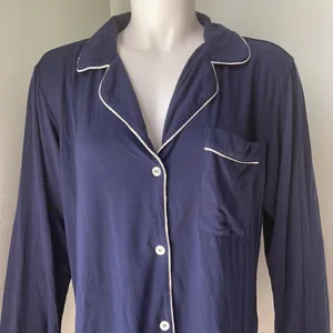 Eberjey Gisele Long Sleeve Navy Pajama Top thumbnail 5
