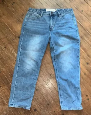 Soft Surroundings light wash 12 cropped mom jeans thumbnail 1