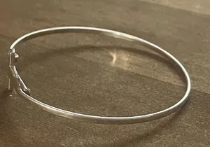 Sterling silver sideways cross bangle bracelet thumbnail 5