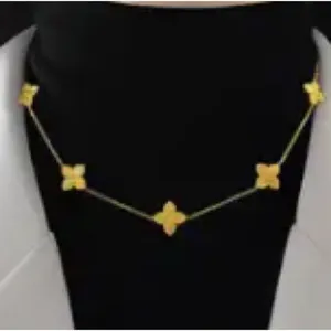 Gold Plated Stainless Steel Flower Necklace 16”- 18” thumbnail 4