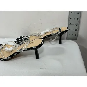 Womans New Aiunllnd Strappy Slingback Sandals 8.5 Black White Polka Dots thumbnail 3