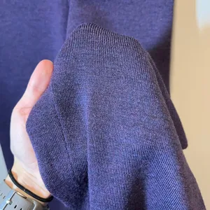 Eileen Fisher Purple 100% Merino Wool Knit Straight Leg Pants Small thumbnail 3