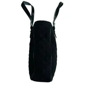 Vera Bradley Black Quilted Zippered Rectangular Bag / Commuter Tote /  Purse thumbnail 6
