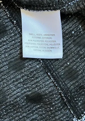 Anthropologie Black Jacquard Polka Dot V Neck Sophisticated Tank. Size L thumbnail 3